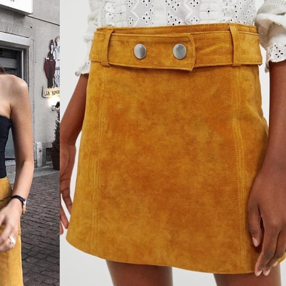 ZARA Faux suede mini skirt Medium - Picture 6 of 8